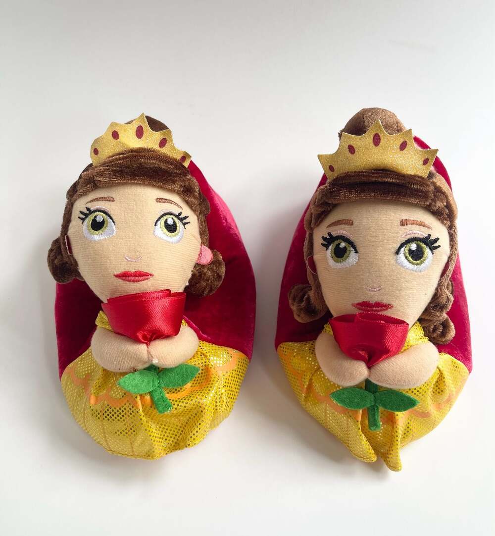 Disney Princess Belle Beauty and the Beast Toddler Plush Slippers Size 9/10